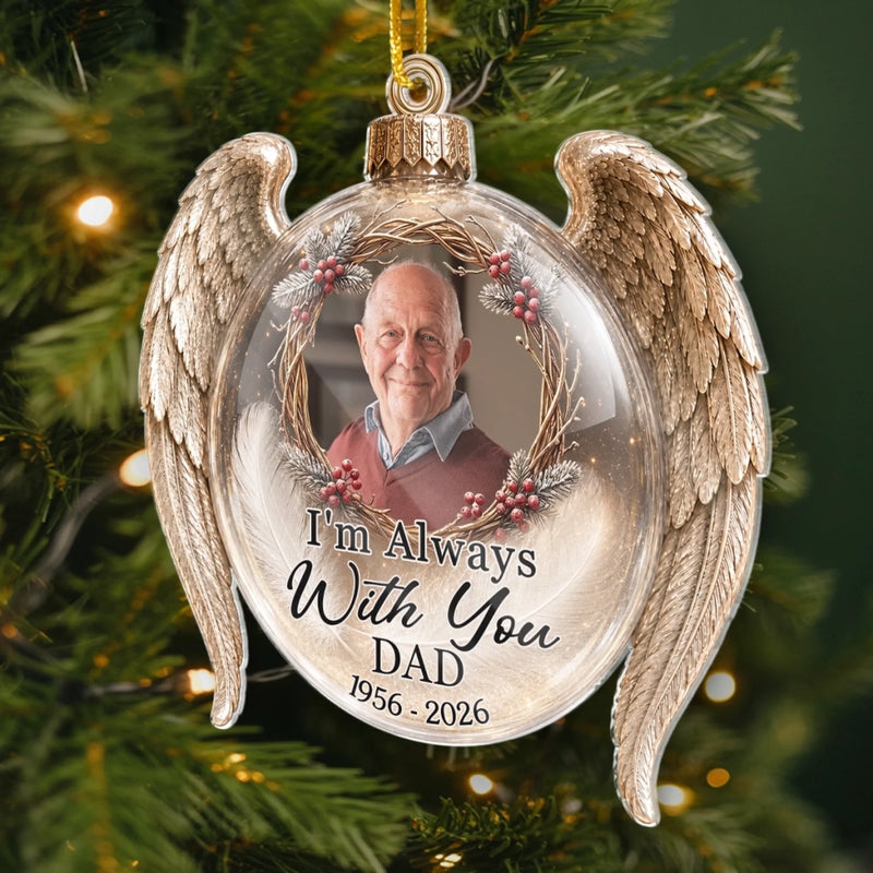 Custom Photo Acrylic Ornament - Personalized Christmas Memorial Sympathy Gifts For Loss Of Mom, Dad - Our Love Keeps You Close