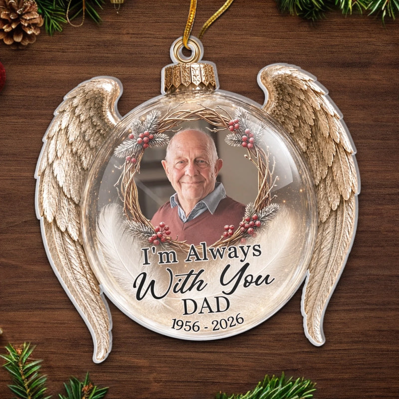 Custom Photo Acrylic Ornament - Personalized Christmas Memorial Sympathy Gifts For Loss Of Mom, Dad - Our Love Keeps You Close