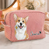 Custom Photo Seersucker Makeup Bag - Personalized Birthday Gifts For Dog Cat Lovers, Dog Dad And Mom, Cat Owners - My Favorite Little Companion