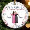 Custom Ceramic Ornament - Personalized Best Friend Christmas Birthday Gifts For Women, Besties, Sisters, BFF - Side By Side Still Together
