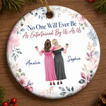 Custom Ceramic Ornament - Personalized Best Friend Christmas Birthday Gifts For Women, Besties, Sisters, BFF - Side By Side Still Together
