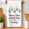 Custom Mahjong Kitchen Towel - Personalized Birthday Gifts For Mahjong Players, Mom, Dad, Brother, Sister - Look For You At Peace