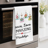 Custom Mahjong Kitchen Towel - Personalized Birthday Gifts For Mahjong Players, Mom, Dad, Brother, Sister - Look For You At Peace