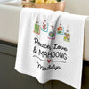 Custom Mahjong Kitchen Towel - Personalized Birthday Gifts For Mahjong Players, Mom, Dad, Brother, Sister - Look For You At Peace