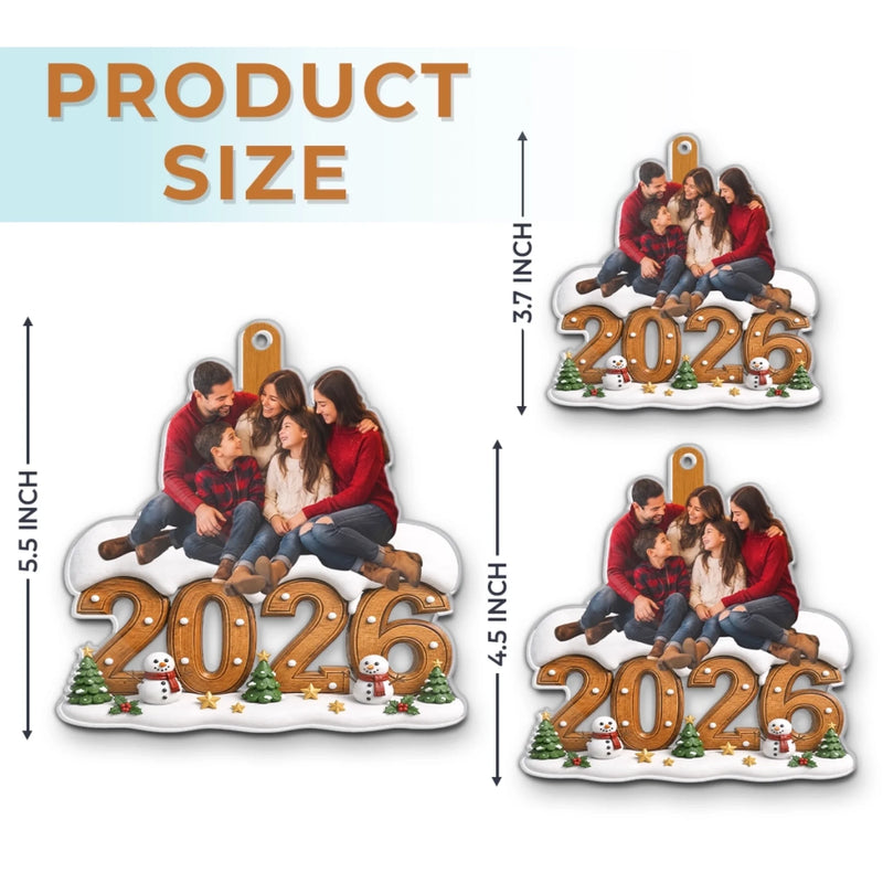 Custom Photo Acrylic Ornament - Personalized Christmas Birthday Gifts For Mom, Dad, Brother, Sister - Snow Much Love This Season