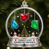 Custom Long Distance Acrylic Ornament - Personalized Christmas Birthday Gifts For Mom, Dad, Brother, Sister - Miles Apart Connected At Heart