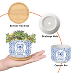 Custom Photo Home Decor Ceramic Plant Pot -  Personalized Pet Memorial Sympathy Gifts For Dogs, Cats - Pure Love