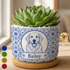 Custom Photo Home Decor Ceramic Plant Pot -  Personalized Pet Memorial Sympathy Gifts For Dogs, Cats - Pure Love