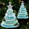 Custom Sea Glass Acrylic Ornament - Personalized Christmas Birthday Gifts For Mom, Dad, Brother, Sister - Salty Air Loving Family Together