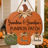 Custom Pumpkin Wood Sign - Personalized Birthday Gifts For Grandma, Grandpa - Cozy Autumn Grandkids