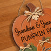 Custom Pumpkin Wood Sign - Personalized Birthday Gifts For Grandma, Grandpa - Cozy Autumn Grandkids