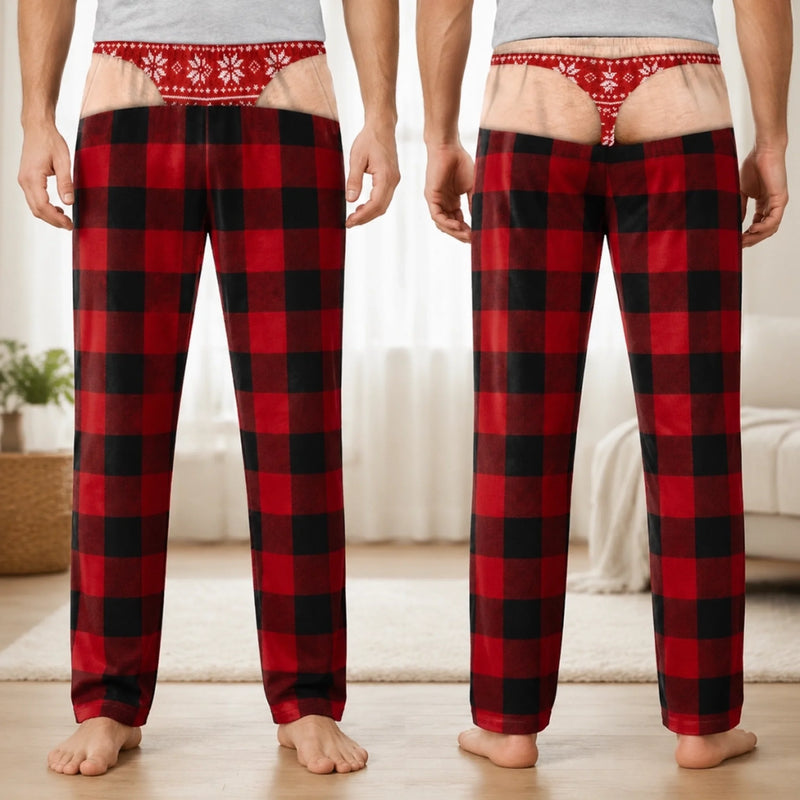 Custom Funny Pajama Pants - Personalized Christmas Birthday Gifts For Husband, Son, Grandson, Brother, Grandpa, Dad, Yourself - Oops That Was My Last Layer