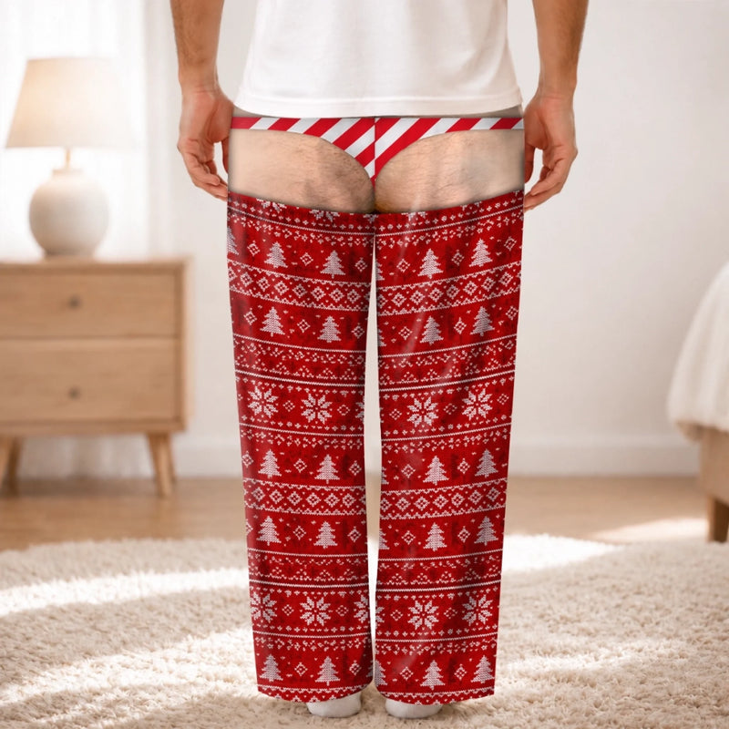 Custom Funny Pajama Pants - Personalized Christmas Birthday Gifts For Husband, Son, Grandson, Brother, Grandpa, Dad, Yourself - Oops That Was My Last Layer