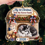Custom Photo First Christmas Acrylic Ornament - Personalized Christmas Birthday Gifts For Dog Cat Lovers, Dog Dad And Mom, Cat Owners - Our Pup’s First Noel