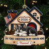 Custom First Christmas Acrylic Ornament - Personalized Christmas Birthday Gifts For Dog Cat Lovers, Dog Dad And Mom, Cat Owners - Loved In Forever Home