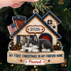 Custom First Christmas Acrylic Ornament - Personalized Christmas Birthday Gifts For Dog Cat Lovers, Dog Dad And Mom, Cat Owners - Loved In Forever Home