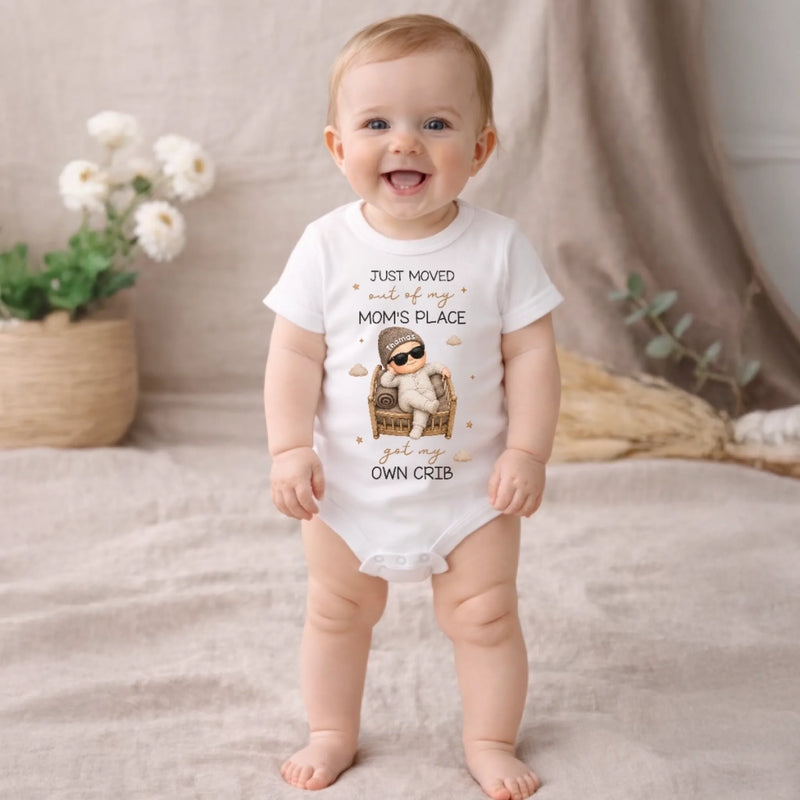 Custom Baby Onesie - Personalized Christmas Baby Shower, Gender Reveal Gifts For New Moms, New Dads, New Parents - Got My Own Crib