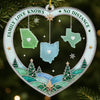 Custom Long Distance Acrylic Ornament - Personalized Christmas Birthday Gifts For Mom, Dad, Brother, Sister - Family Ties Us Together