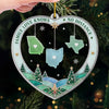 Custom Long Distance Acrylic Ornament - Personalized Christmas Birthday Gifts For Mom, Dad, Brother, Sister - Family Ties Us Together