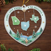 Custom Long Distance Acrylic Ornament - Personalized Christmas Birthday Gifts For Mom, Dad, Brother, Sister - Family Ties Us Together