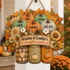 Custom Pumpkin Wood Sign - Personalized Birthday Gifts For Grandma, Grandpa - Gathered With Love