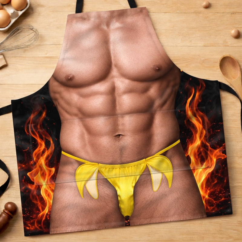 Custom Funny Patriotic Apron With Pocket - Personalized Birthday Gifts For Husband, Son, Grandson, Brother, Grandpa, Dad, Yourself - Hotter Than The Flaming Grill