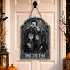 Custom Photo Wood Sign - Personalized Halloween Decor Birthday Gifts For Mom, Dad, Brother, Sister - Home Of The Creepy Family