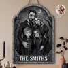 Custom Photo Wood Sign - Personalized Halloween Decor Birthday Gifts For Mom, Dad, Brother, Sister - Home Of The Creepy Family