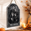 Custom Photo Wood Sign - Personalized Halloween Decor Birthday Gifts For Mom, Dad, Brother, Sister - Home Of The Creepy Family