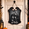 Custom Photo Wood Sign - Personalized Halloween Decor Birthday Gifts For Mom, Dad, Brother, Sister - Spooky Family Lives Right Here