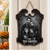 Custom Photo Wood Sign - Personalized Halloween Decor Birthday Gifts For Mom, Dad, Brother, Sister - Spooky Family Lives Right Here