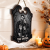 Custom Photo Wood Sign - Personalized Halloween Decor Birthday Gifts For Mom, Dad, Brother, Sister - Spooky Family Lives Right Here