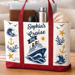Custom Canvas Tote Bag - Personalized Summer Vacation And Travel Gifts For Mom, Dad, Brother, Sister - Sea Days Best Days