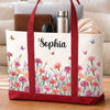 Custom Canvas Tote Bag - Personalized Teacher Appreciation, Back To School Gifts For Teachers,  Wife, Daughter, Besties, Sisters, Granddaughter, Grandma, Mom, Yourself - Botanical Charm