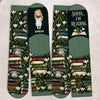 Custom Crew Socks - Personalized Bookish Gifts For Book Lovers, Bookworms, Readers - Busy Reading