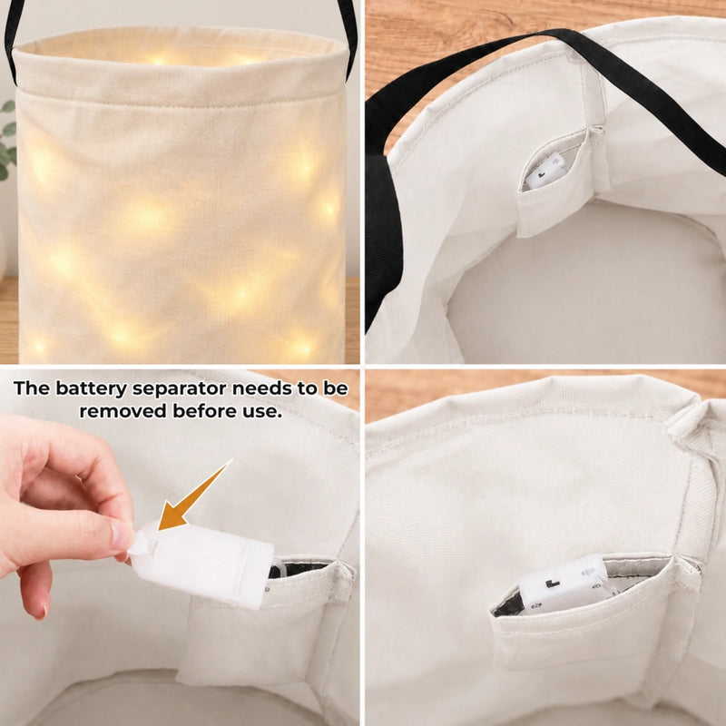 Custom LED Light Bucket Bag - Personalized Halloween Birthday Gifts For Kids - Trick Or Treat Spooky