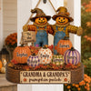 Custom Pumpkin Wood Sign - Personalized Birthday Gifts For Grandma, Grandpa - Love Grows Here