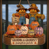 Custom Pumpkin Wood Sign - Personalized Birthday Gifts For Grandma, Grandpa - Love Grows Here