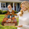 Custom Pumpkin Wood Sign - Personalized Birthday Gifts For Grandma, Grandpa - Love Grows Here