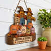 Custom Pumpkin Wood Sign - Personalized Birthday Gifts For Grandma, Grandpa - Love Grows Here