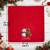Custom Snowman Cotton Napkin - Personalized Christmas Birthday Gifts For Mom, Dad, Brother, Sister - Merry Moments Together