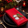 Custom Snowman Cotton Napkin - Personalized Christmas Birthday Gifts For Mom, Dad, Brother, Sister - Merry Moments Together