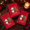 Custom Snowman Cotton Napkin - Personalized Christmas Birthday Gifts For Mom, Dad, Brother, Sister - Merry Moments Together