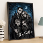 Custom Photo Vertical Poster - Personalized Halloween Decor Birthday Gifts For Mom, Dad, Brother, Sister - The Spooky Bunch