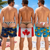 Custom Funny Men Swim Trunks - Personalized Summer Vacation And Travel Gifts For Husband, Son, Grandson, Brother, Grandpa, Dad, Yourself - Caught With Pants Down