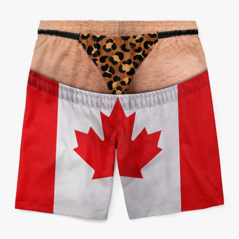 Custom Funny Men Swim Trunks - Personalized Summer Vacation And Travel Gifts For Husband, Son, Grandson, Brother, Grandpa, Dad, Yourself - Oops Pants Again