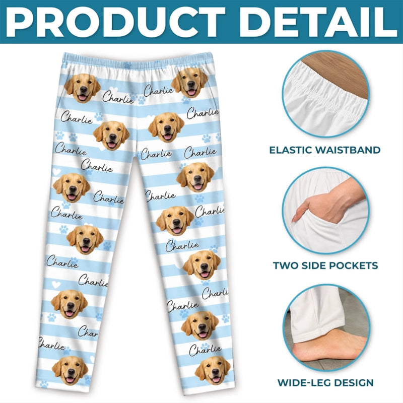 Custom Photo Pajama Pants - Personalized Birthday Gifts For Dog Cat Lovers, Dog Dad And Mom, Cat Owners - Best Pet Dad PJs