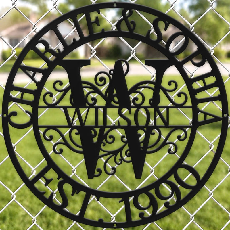 Custom New Home Shaped Metal Sign - Personalized Anniversary Wedding Gifts For Husband And Wife, Him And Her - Forever Family Monogram