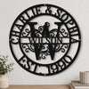 Custom New Home Shaped Metal Sign - Personalized Anniversary Wedding Gifts For Husband And Wife, Him And Her - Forever Family Monogram