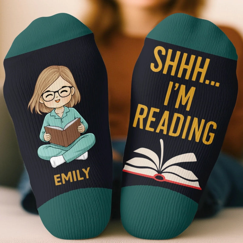 Custom Crew Socks - Personalized Bookish Gifts For Book Lovers, Bookworms, Readers - Life Is Better With Books